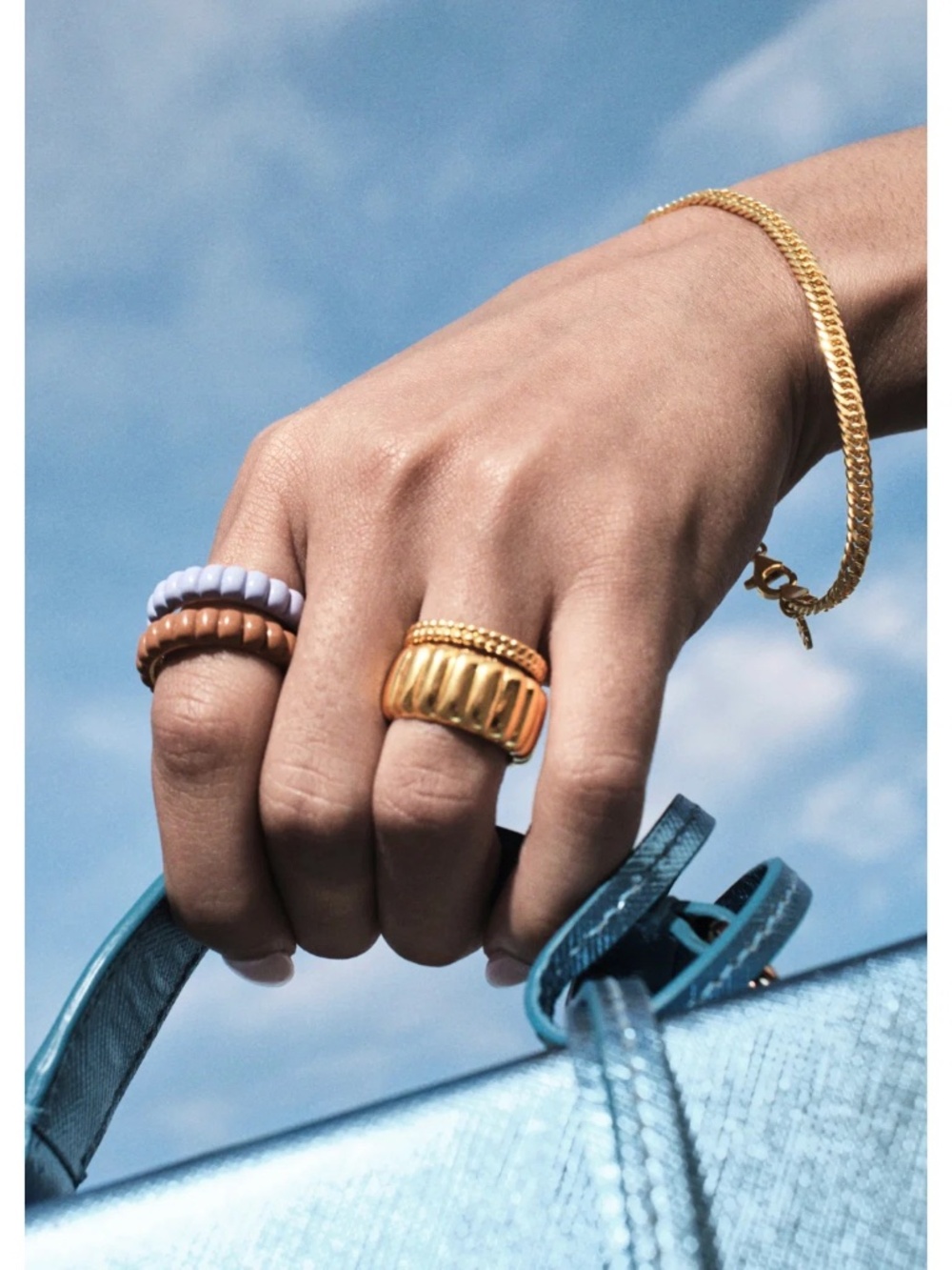 MEJURI CHARLOTTE SLIM ENAMEL STACKABLE RING - Picture 6 of 12